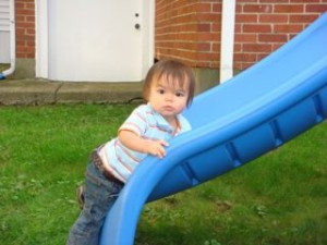 Once Noby tried the slide all he wanted was more, more.