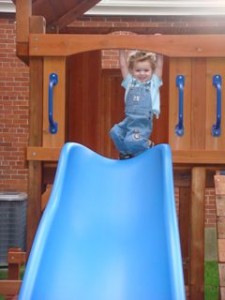 James showing us how much fun the slide could be!